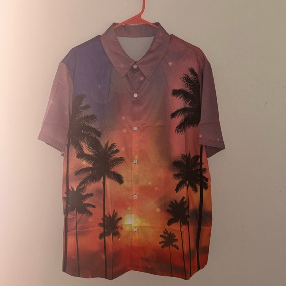 Large button up shirt and large Shorts to match